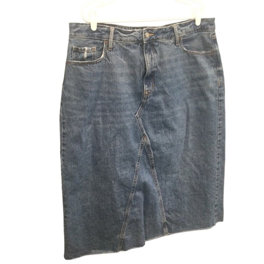 Vintage Old Navy Womens Denim Midi Skirt Size 20 Y2K Country Cowgirl Western‎
